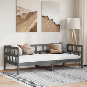 vidaXL Καναπές Κρεβάτι Γκρι 80 x 200 εκ. από Μασίφ Ξύλο Πεύκου
