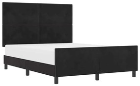 vidaXL Σκελετός Κρεβατιού με κεφαλάρι Μαύρο 140 x 190 cm Βελούδο