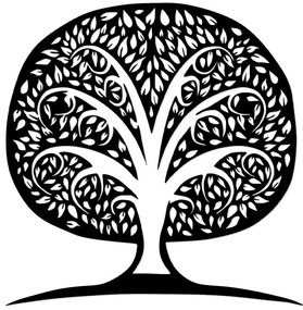 Διακοσμητικό Τοίχου Monumental Tree 891TNL2263 71x71cm Black Wallity Μέταλλο
