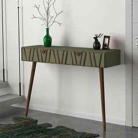 Κονσόλα μελαμίνης Forest Megapap χρώμα λαδί - καρυδί 120x35x89,3εκ.