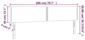 vidaXL Κεφαλάρι Κρεβατιού LED Μαύρο 200x5x78/88 εκ. Υφασμάτινο