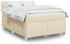 ΚΡΕΒΑΤΙ BOXSPRING ΜΕ ΣΤΡΩΜΑ ΚΡΕΜ 140X190 ΕΚ. ΥΦΑΣΜΑΤΙΝΟ 3285881