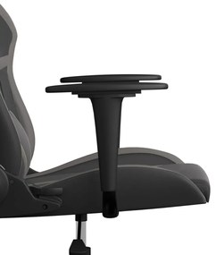 Καρέκλα Gaming Μασάζ Μαύρο/Γκρι από Συνθετικό Δέρμα - Γκρι