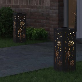 vidaXL Ηλιακό LED Φως Δρόμου 2 pcs Θερμό λευκό 18 x 18 x 50 εκ.