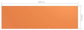 Διαχωριστικό Βεράντας Πορτοκαλί 120 x 400 εκ. Ύφασμα Oxford - Πορτοκαλί