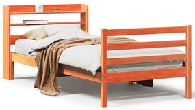 Σκελετός Κρεβ. Χωρίς Στρώμα Καφέ Κεριού 75x190 εκ Μασίφ Πεύκο