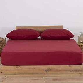 Σεντόνι Μακό Μονό Με Λάστιχο (100x200+30) Nef-Nef Homeware Jersey Μπορντώ