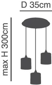 Φωτιστικό Οροφής SE21-BL-B10-BL3-SH2 ADEPT PENDANT Grey Shade Pendant+ - 51W - 100W - 77-9019