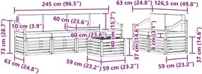 vidaXL Σειρά Καναπέ Εξωτερικού 7 pcs Λευκό και Κρεμ Πολυεστέρας