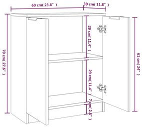 Συρταριέρες 2 τεμ. Καφέ Δρυς 60x30x70 εκ. Επεξεργασμένο Ξύλο - Καφέ