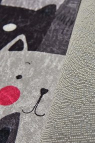 Bathmat Set (2 Pieces) Meow - Grey Multicolor