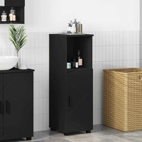 vidaXL Ντουλάπι Μπάνιου Μαύρο 30 x 35 x 95 εκ Επεξεργασμένο ξύλο
