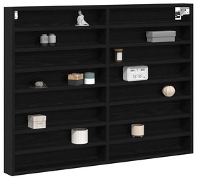 vidaXL Βιτρίνα με ράφι Μαύρη Οξυά 100 x 8,5 x 75 cm Επεξεργασμένο ξύλο