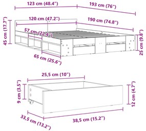 ΠΛΑΙΣΙΟ ΚΡΕΒΑΤΙΟΥ ΜΕ ΣΥΡΤΑΡΙΑ ΓΚΡΙ ΣΚΥΡ. 120X190 ΕΚ. ΕΠΕΞ. ΞΥΛΟ 3280779