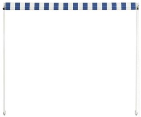 vidaXL Τέντα Συρόμενη Μπλε / Λευκό 100 x 150 εκ.