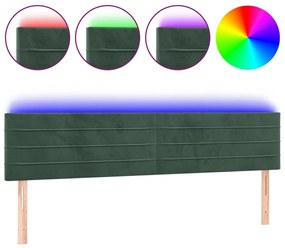 Κεφαλάρι Κρεβατιού LED Σκούρο Πράσινο 200x5x78/88 εκ. Βελούδινο 3121821