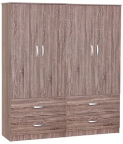 Ντουλάπα Τετράφυλλη Zelia Ι 249-000061 158x42x180cm Walnut Four Door