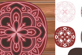 Σετ των 2 Intra απο ξύλο plywood 3mm-4mm πάχος 3D MultiLayer Mandala Cut File Δίασταση 30x30 cm INTRAFABR-14837959