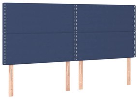 vidaXL Κρεβάτι Boxspring με Στρώμα Μπλε 160x200 εκ. Υφασμάτινο