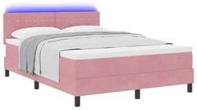 vidaXL Κρεβάτι με ελατήρια με στρώμα Ροζ 160 x 200 cm Βελούδο