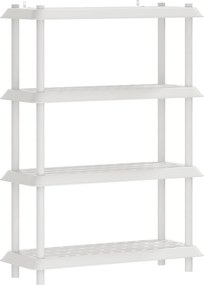 vidaXL Μονάδα Ραφιού 4 επίπεδα 100 x 40 x 136,5 εκ PP Λευκό