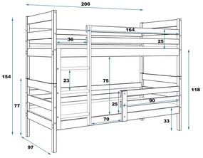 Κουκέτα  Puzzle από μασίφ ξύλο Natural  90×200cm (Δώρο τα Στρώματα)