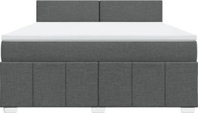vidaXL Κρεβάτι Boxspring με Στρώμα Σκούρο Γκρι 180x200 εκ Υφασμάτιν
