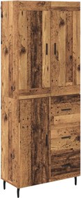 vidaXL Highboard με συρτάρι 2 pcs Παλιό ξύλο Επεξεργασμένο ξύλο