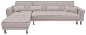 Καναπές Κρεβάτι Γωνιακός ArteLibre MICHAELLA Μπεζ/Καφέ 300x112x76cm