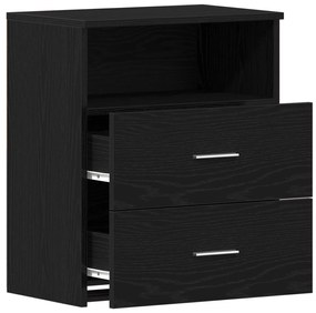 vidaXL Κομοδίνο Μαύρο Δρυς 50x32x60εκ Επεξεργασμένο Ξύλο