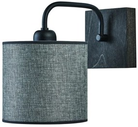 Απλίκα Φωτιστικό Τοίχου Ξύλινη Βάση Ε27 25x27 Arkolight-420-4/A1-Μαύρο 420-4/A1