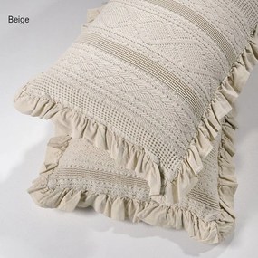 Μαξιλαροθήκη Διακοσμητική Με Βολάν 454 Beige Down Town 40Χ60 100% Cotton