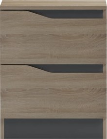 Κομοδίνο Verena pakoworld sonoma-ανθρακί 40x40x50εκ