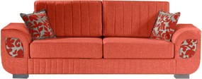 Καναπές Vogue τριθέσιος-220x90-Κοραλί-Χωρίς μπαούλο-Με κρεβάτι