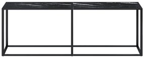 vidaXL Τραπέζι Κονσόλα Μαύρο Όψη Μαρμάρου 220x35x75,5 εκ. Ψημένο Γυαλί