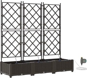 vidaXL Γλάστρα Κήπου 3 pcs Καφέ Ατσάλι