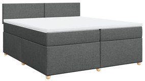 vidaXL Κρεβάτι Boxspring με Στρώμα Σκούρο Γκρι 200x200 εκ. Υφασμάτινο