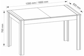 Τραπέζι Orlando D111, Καρυδί, Wenge, 77x82x135cm, Επιμήκυνση, Πλαστικοποιημένη μοριοσανίδα | Epipla1.gr