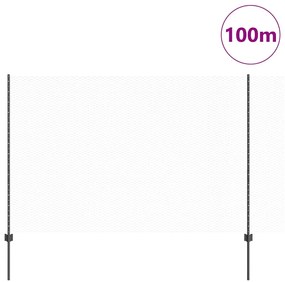 vidaXL Φράχτης με Στήλες. Γκρι 1.6 x 100 m Ατσάλι