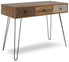 Κονσόλα Boho pakoworld καρυδί με μεταλλικά πόδια 100x50,5x74,5εκ