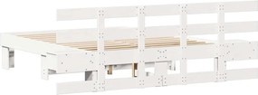 vidaXL Σκελετός Κρεβατιού Λευκό 120 x 200 cm Στερεά ξυλεία πεύκου