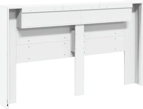 vidaXL Κεφαλάρι Ντουλάπι με LED με ράφι Λευκός 180 x 16,5 x 103,5 cm