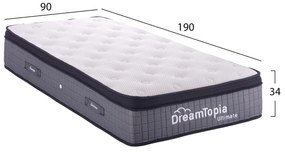 ΣΤΡΩΜΑ DREAMTOPIA, σειρά ULTIMATE HM661.90 POCKET SPRING ΜΕ ΑΝΩΣΤΡΩΜΑ 90X190εκ.