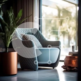 Intra Συλλεκτικό Ξύλινο Παζλ Plywood  4mm - Κομψό σαλόνι με θέα στον ορίζοντα της πόλης Σε Ξύλινο Κουτί - Διαστάσεις Puzzle: 10x10 cm – 25 κομμάτια