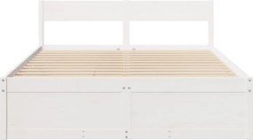 vidaXL Σκελετός Κρεβ. Χωρίς Στρώμα Λευκό 150x200 εκ Μασίφ Πεύκο