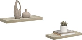 vidaXL Ράφια Τοίχου 2 τεμ. Χρώμα Δρυός 60x23,5x3,8 εκ. MDF