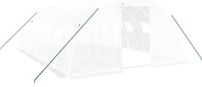 vidaXL Θερμοκήπιο Λευκό 24 μ² 6 x 4 x 2 μ. με Ατσάλινο Πλαίσιο