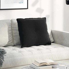 vidaXL Μαξιλάρι Πλάτης Μαύρο 60 x 50 cm Υφασμάτινο Κορντουρά