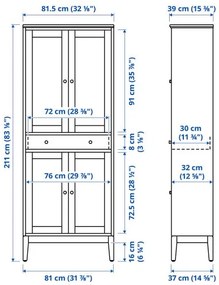 IDANÄS σύνθεση αποθήκευσης με γυάλινες πόρτες, 244x39x211 cm 794.372.73