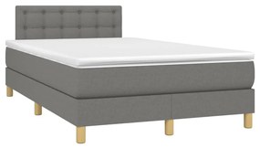 ΚΡΕΒΑΤΙ BOXSPRING ΜΕ ΣΤΡΩΜΑ &amp; LED ΣΚ.ΓΚΡΙ 120X200 ΕΚ ΥΦΑΣΜΑΤΙΝΟ 3134022